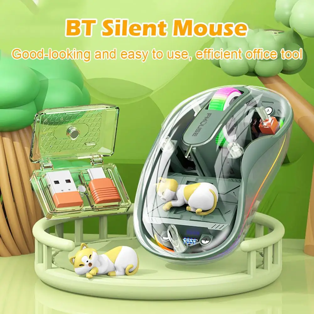 Wireless Rechargeable Mouse with Power Display for Laptop and Tablet