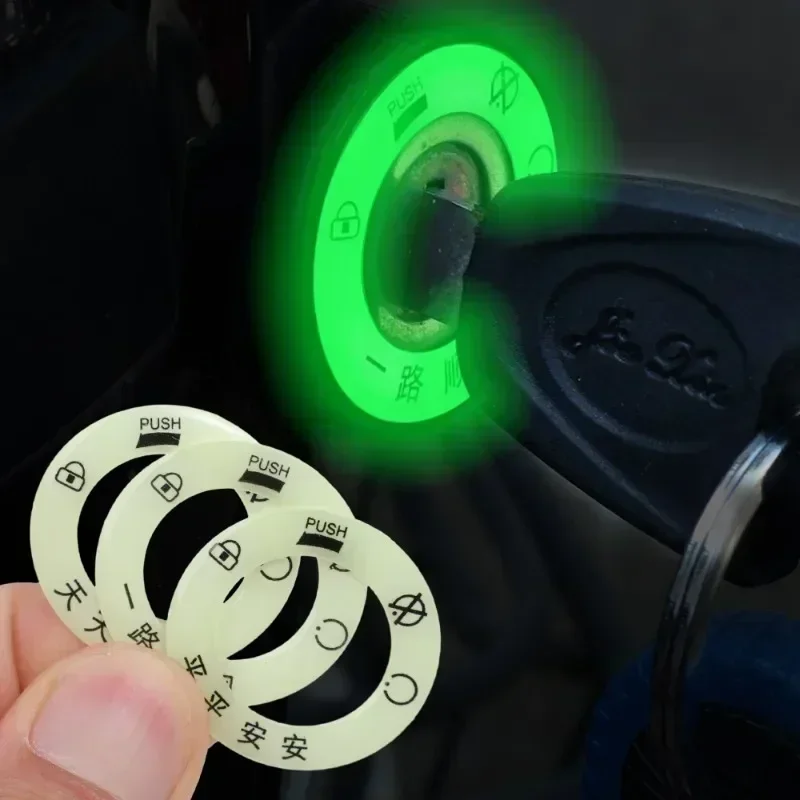 Car Window Button Luminous Sticker Lifter Switch Night Fluorescent Decals Cars Interior Stickers Auto Accessories