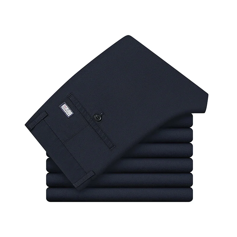 thumbnail image 1 of Pantalones casuales finos de algodón de corte regular para hombre, pantalones caqui elásticos de moda para negocios, ropa para hombre, primavera y verano de 2024, 1 of 5