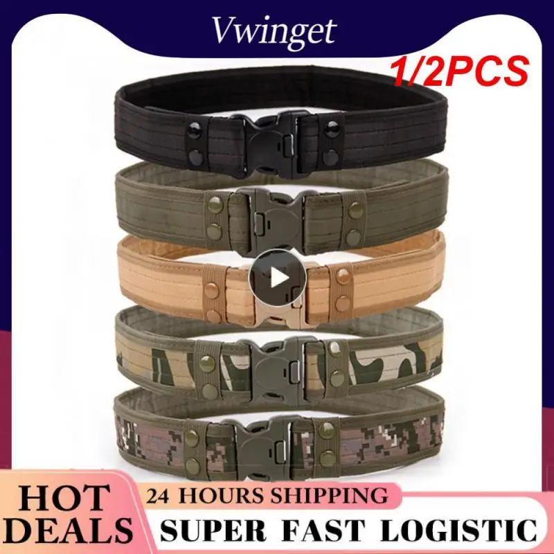 

1/2PCS Quick Release Military Tactical Belt Army Style Combat Belts Fashion Men Camouflage Canvas Waistband Outdoor Hunting