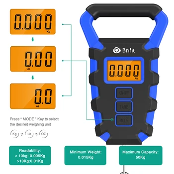 50Kg Hanging Scale with Ruler Digital Portable Fish Hook Electronic Weighting Luggage Scale LED Display Balance Висячие Весы 3