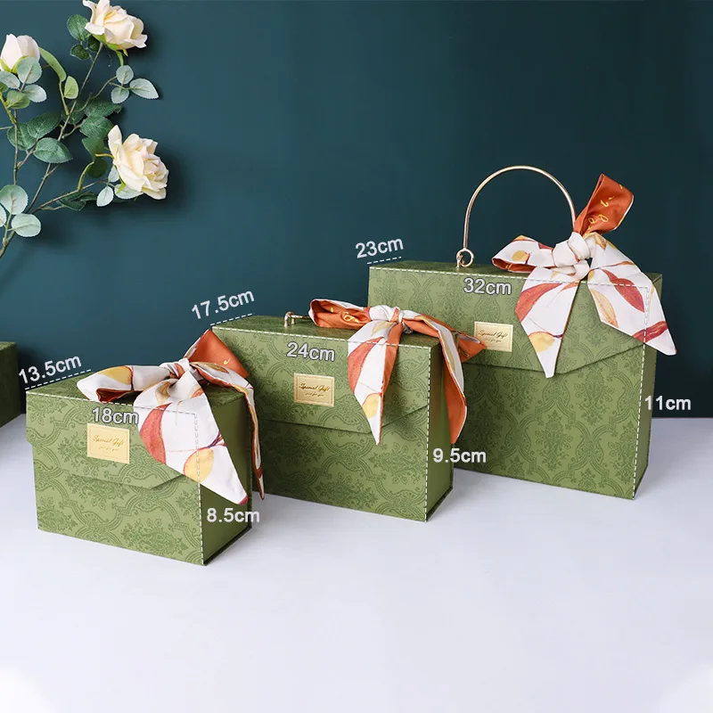 20 Teile/los Vintage Rot Handheld Geschenk Box Leere Box Hochzeit Brautjungfer Handheld Geschenk Kreative Falten Boxen – Detail 4