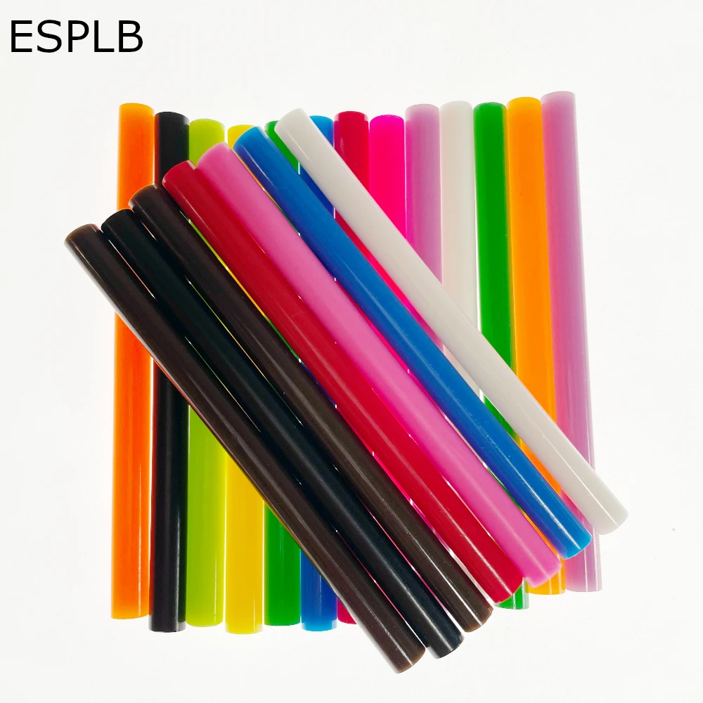 20 teile/satz ESPLB 7mm x 100mm Bunte Bling Hot Melt Kleber Sticks Handwerk Hand Reparatur Werkzeuge für kleber Pistole DIY Kunst Legierung Zubehör – Detail 2