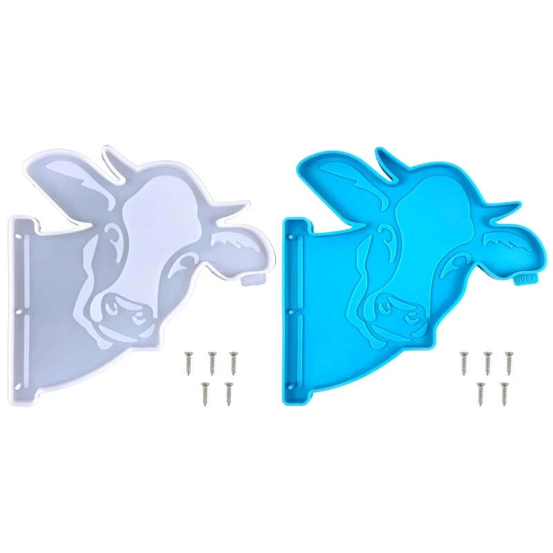 

Doorplate Decor Carfts Silicone Mold Cow for Head Resin Casting Mold Ornam