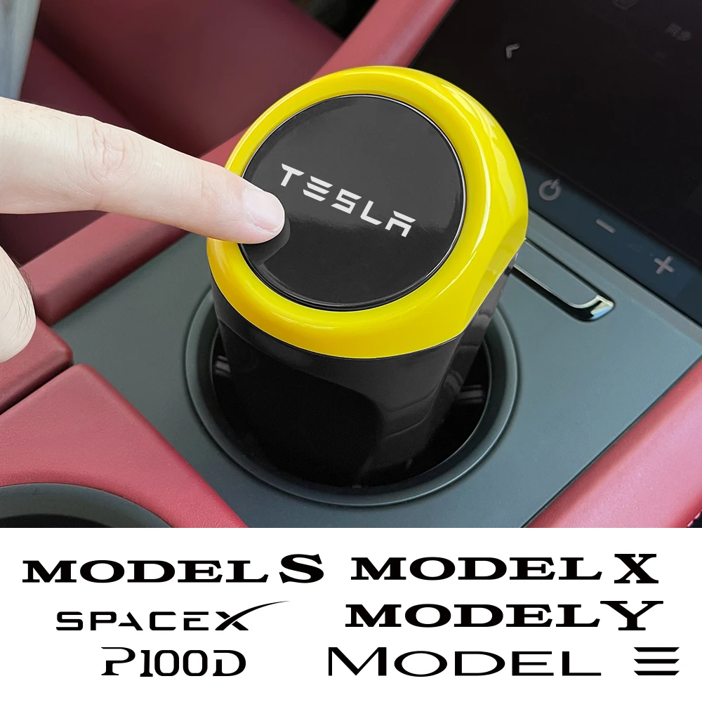 Car Pressing Type Garbage Trash Can For Tesla Model 3 X S Y P100d