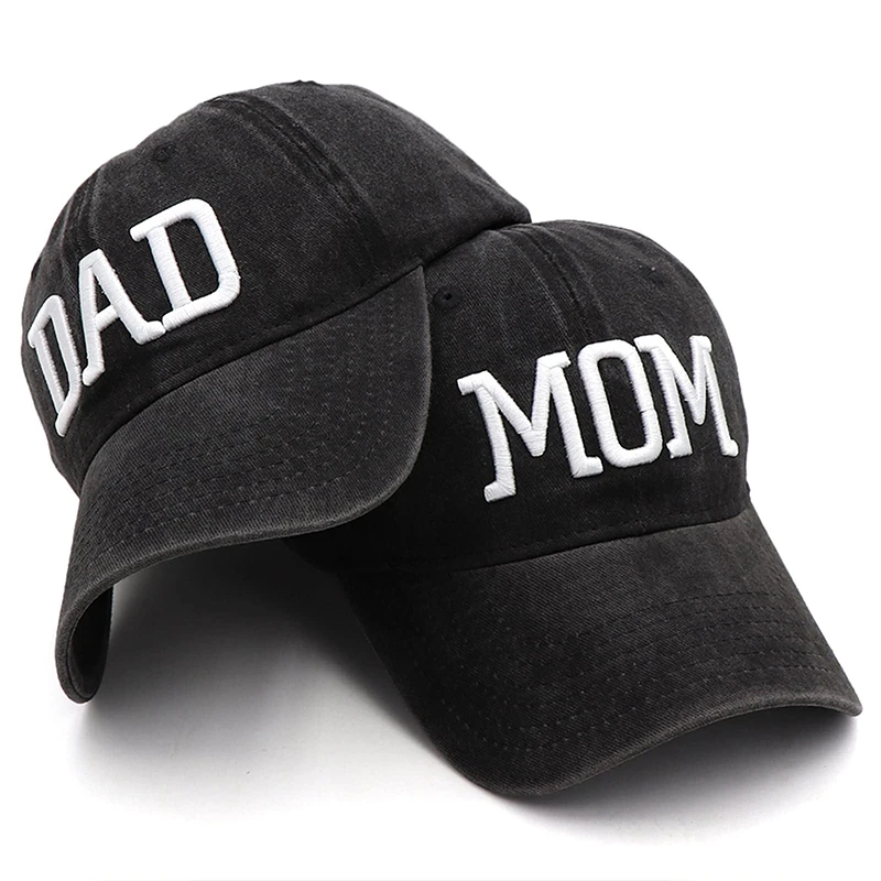 Mom and Dad Hats Fathers Day Mom Dad Gifts Hat Embroidered Adjustable Baseball Caps Gift for Couples Parents 3