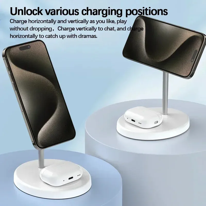 2-in-1 Wireless Fast Charger Foldable Dock for iPhone & AirPods Pro 6