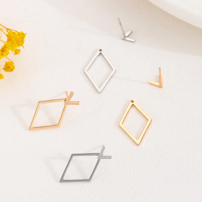 Geometric Earrings Geometric Rhombus Double Layer Combination Design Earrings For Women Simple Fashion Daily Accessory Party Jewelry Birthday Gifts