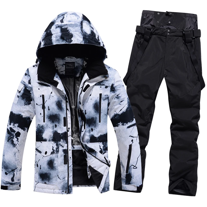 Ski Suit For Men Winter Windproof Waterproof Thick Warm Skiing Jacket and Snow Pants Set Outdoor Male Snowboard Wear ski jacket men snow jumpsuit