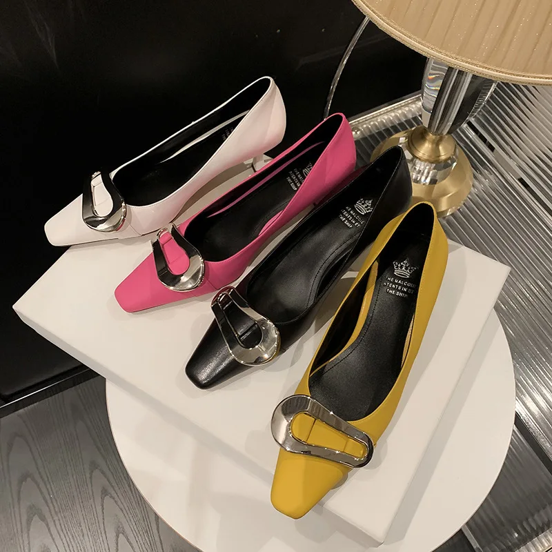 

2023 Summer Fashion Design Women Shoes Solid Color Sandals Thin High Heel Slip On Shallow Pumps Casual Sexy Chaussures Femme