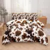 Cow Print Duvet Cover Twin Size, 3 Pieces Cow Bedding Set with 2 Pillowcases, Black and White Comforter Cover Bedroom Decor 4