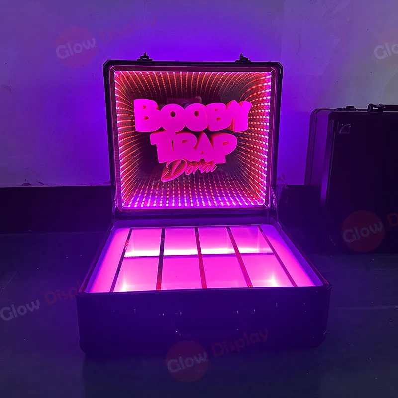 Lockable LED Money Box Lighted Dollar Carrier Locking Display Case Wine Bottles Briefcase Champagne Suitcase Presenter