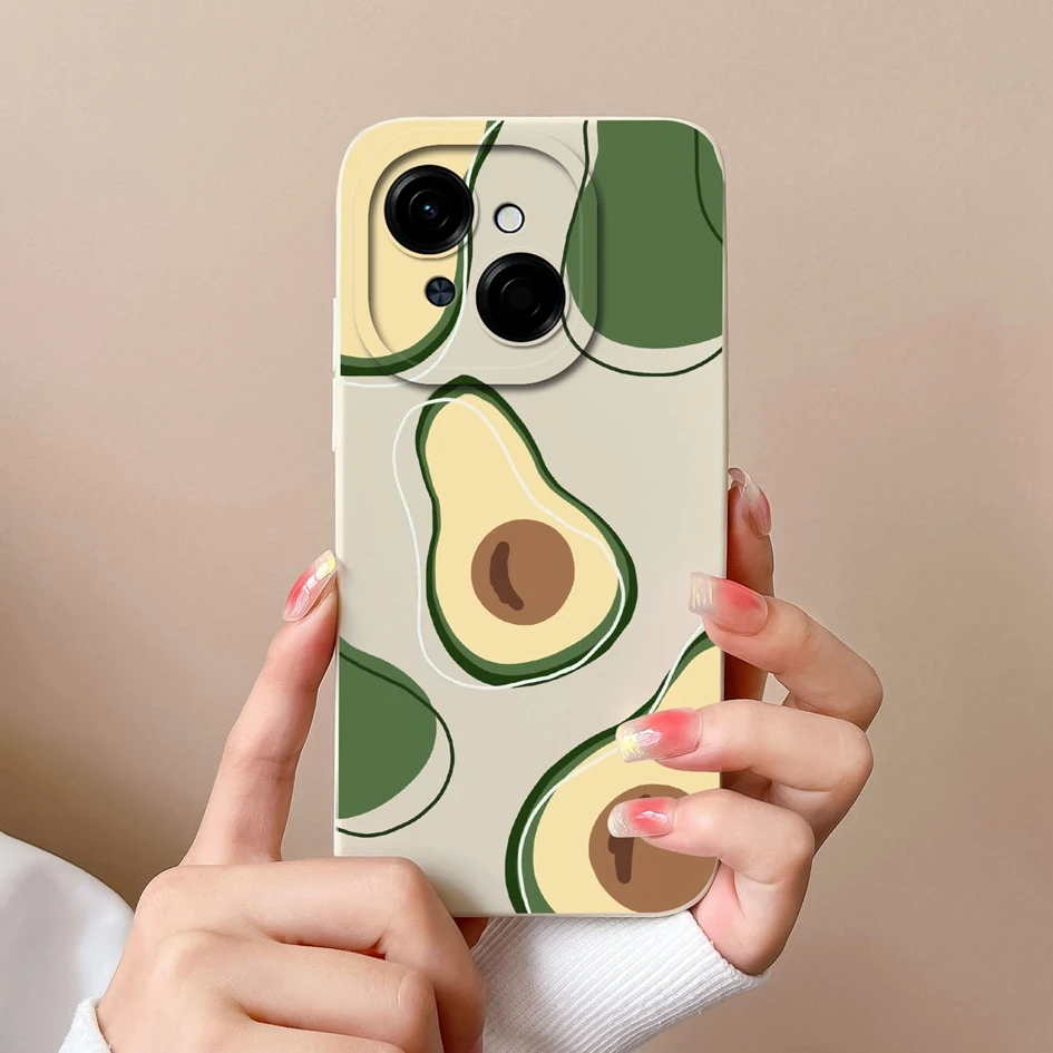 Fashion Sweet Girl Liquid Silicone Shockproof Phone Case, 6.67 inches
