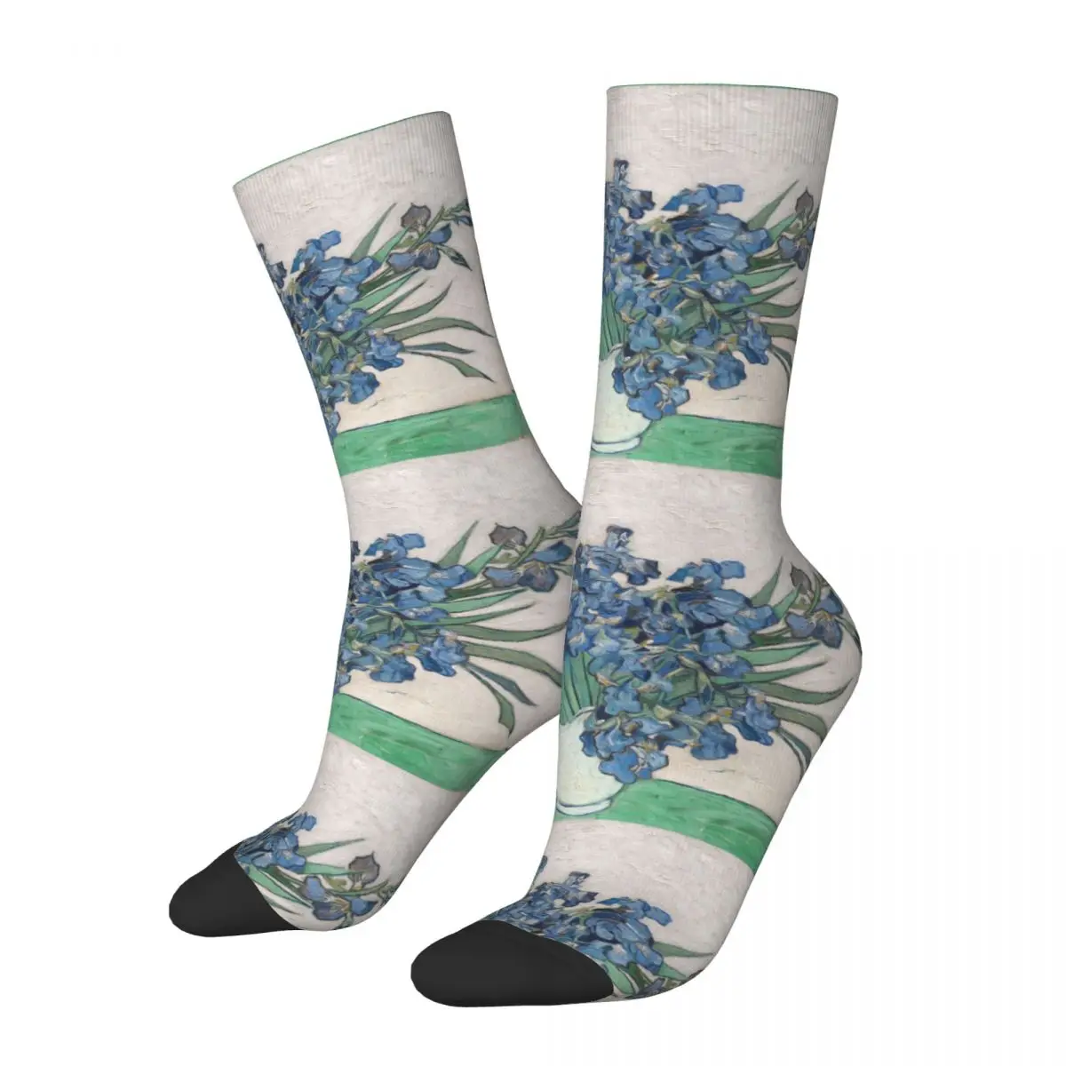 

Harajuku Female Socks Irises Vincent Van Gogh Product Soft Dutch Post-Impressionist Art High Quality Socks All Season Gift Idea