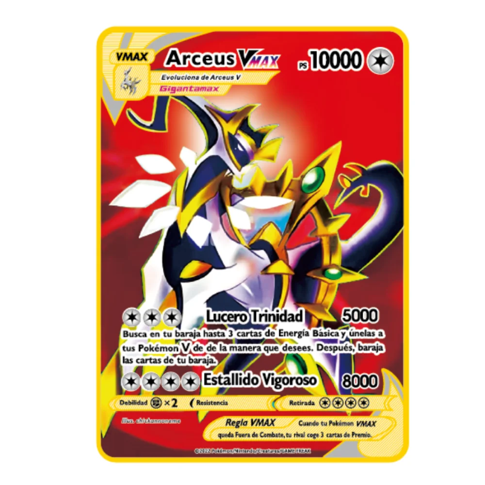 10000Point Español Cartas Pokemon Metal Gold Card Box Golden