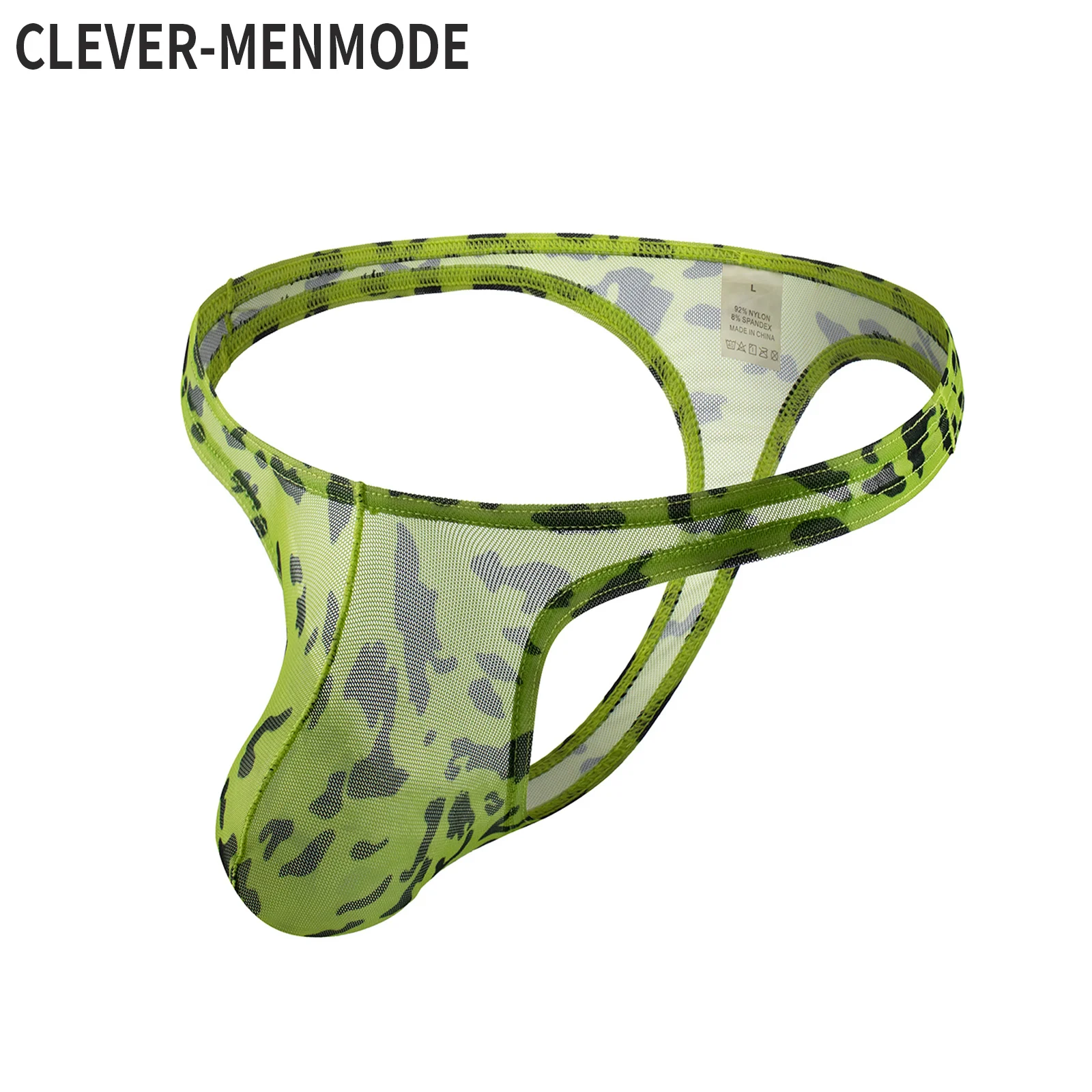 Male Underwear CLEVER-MENMODE Sexy Mesh Sheer Thong Men Underwear Penis Pouch Panties T-back Erotic Lingerie See Through Underpants G String