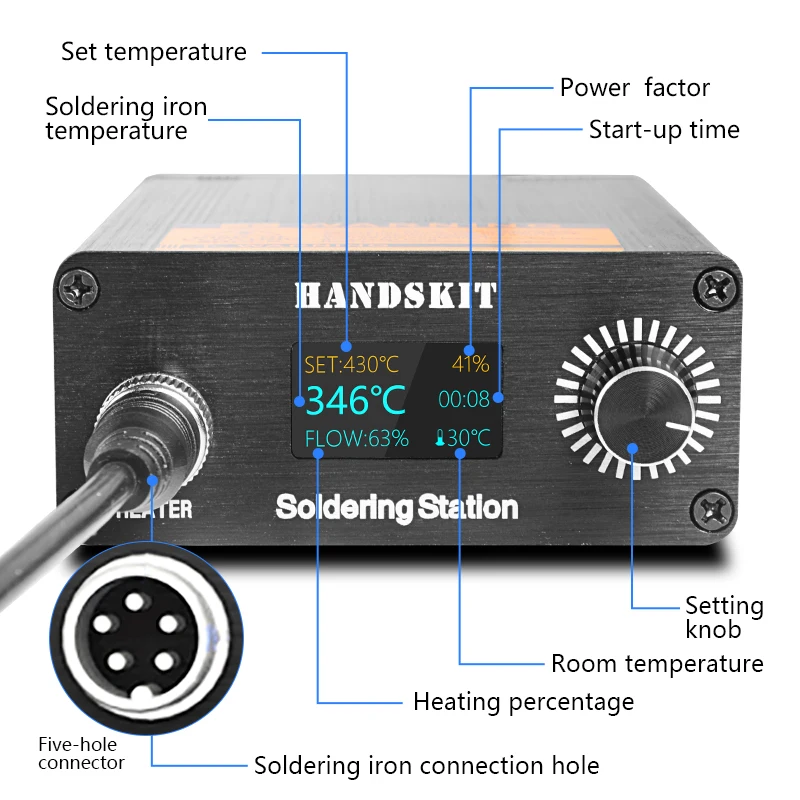 T12 Soldering Station LCD Digital Display Repair Soldering Iron Equipment Portable Home Electronics Repair Tools 5