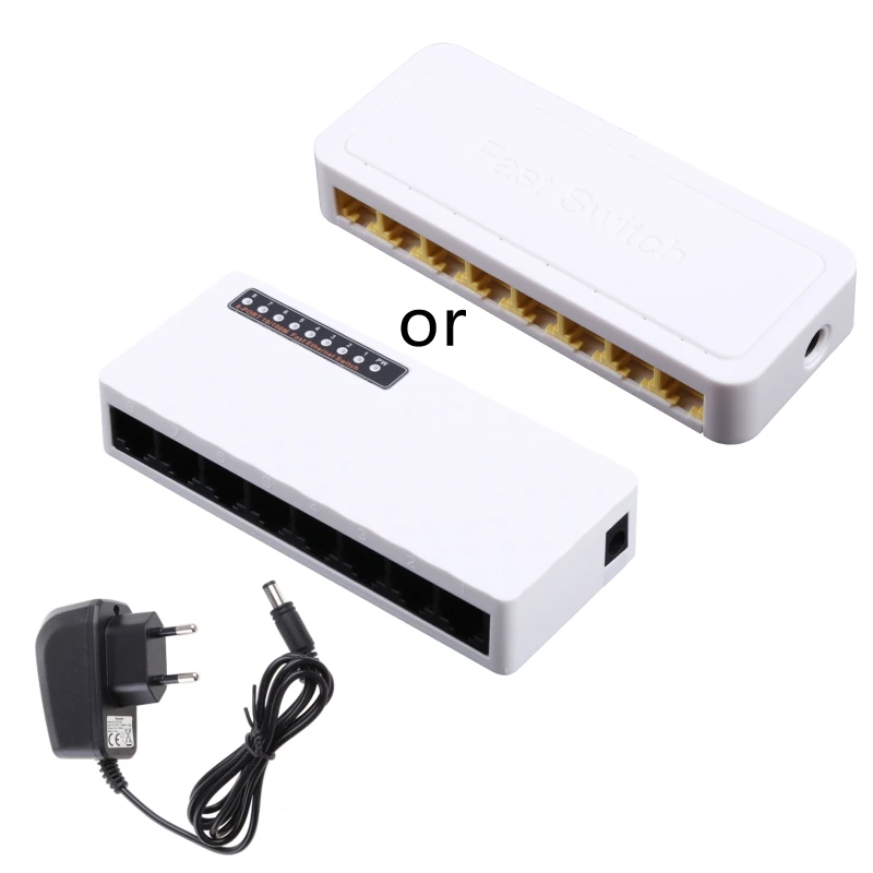tablet EU Plug 8 RJ45 Port 10/100Mbps Network Switch HUB
