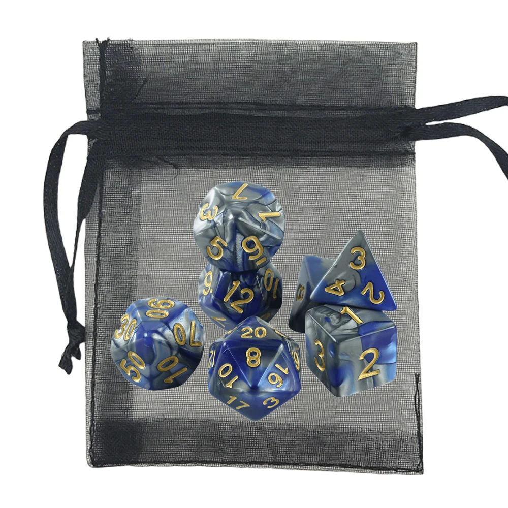 7pcs DND Polyhedral Dice Double-color Dice with A Bag for Board Game DND RPG Role Playing Game Accessories S4dadf573e2054acba50f6edd6a85aaf23