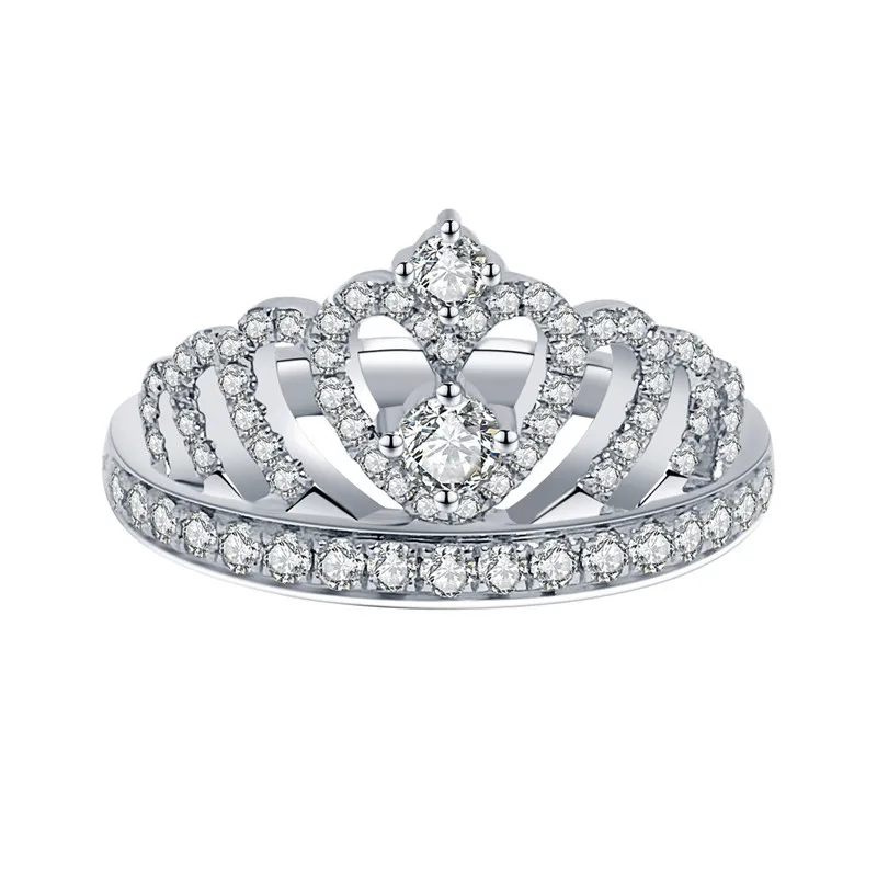 CC Women Rings Queen Crown Jewelry White Gold Plated Wedding Accessories Engagement Ring Anillos CC1568 wedding rings gold plated rings