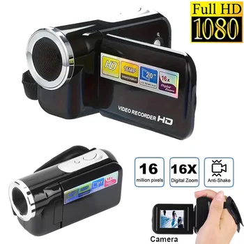Fotocamera digitale 1080P 16MP con luce di riempimento Videocamera con schermo ruotabile da 2,7 pollici Zoom 16X Videoregistratore HD Videocamera HD Regalo di compleanno