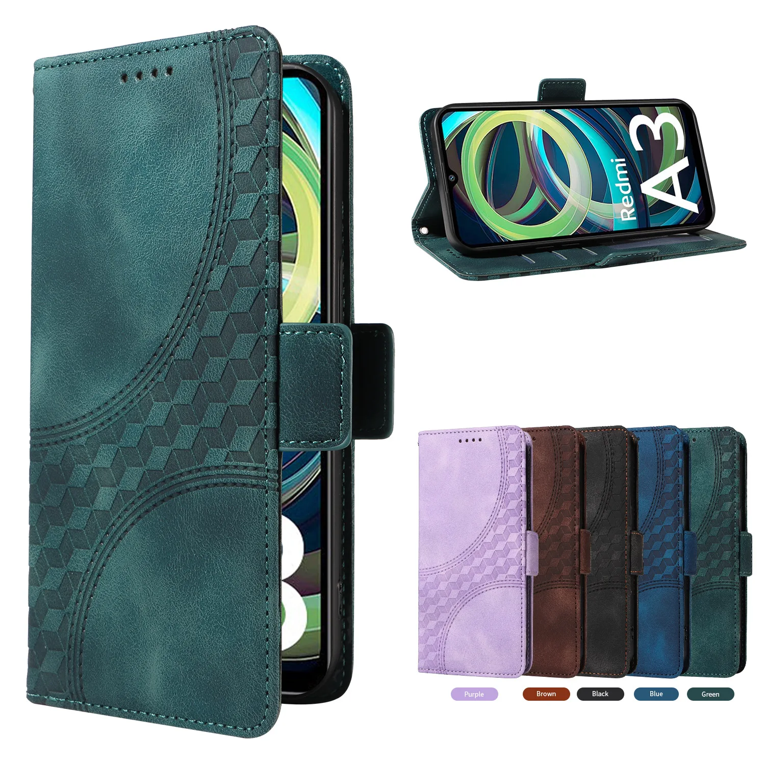 Retro Leather Wallet Cover with Magnetic Clasp and Flip Case Design