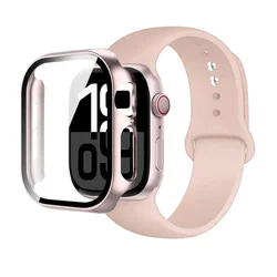 Enhanced Silicone Strap Cover and Bumper Bracelet - 42mm - Series 3 2 1 (18 rose gold)