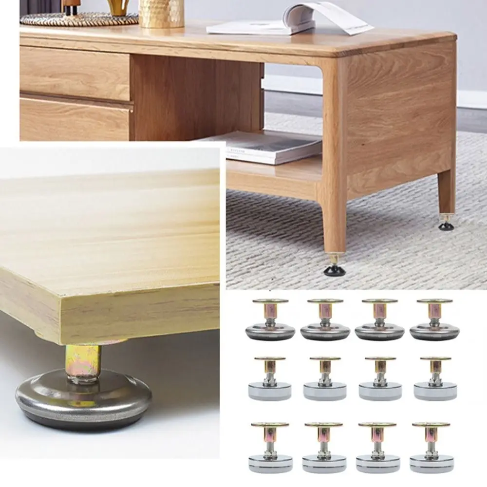 Adjustable Furniture Support Leg Floor Protector Set, Screw-in Base (4 pcs)