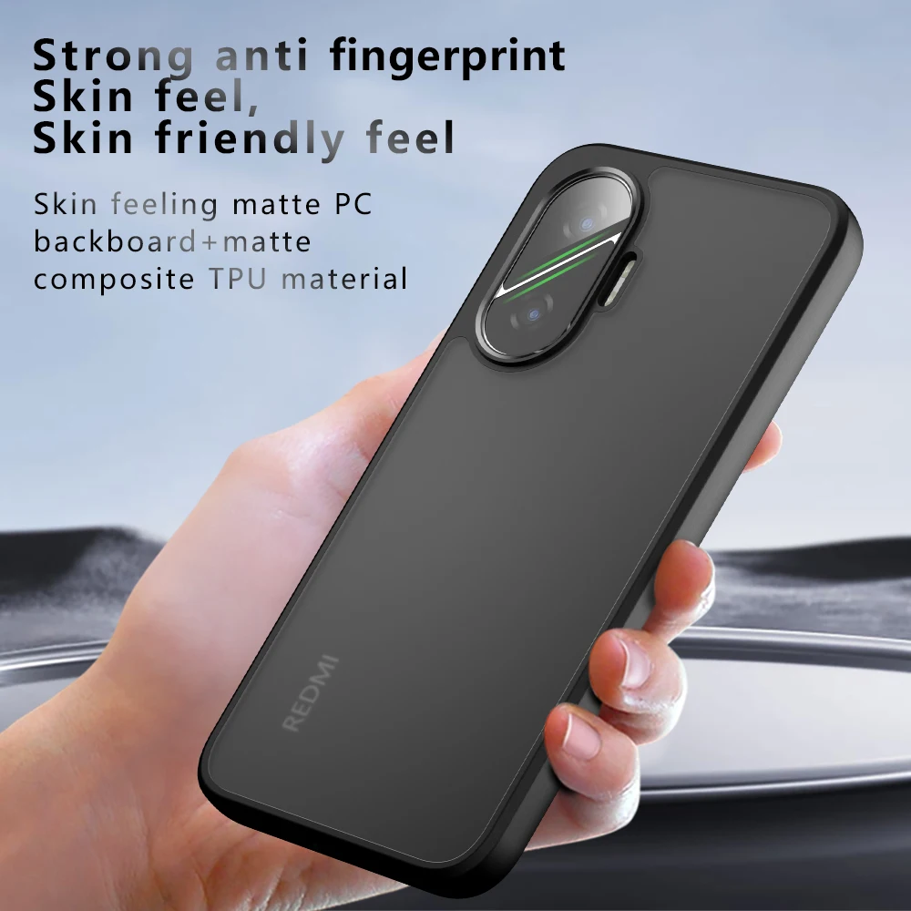 Luxury Matte Shockproof Translucent Phone Case with Soft TPU Frame and Hard Plastic