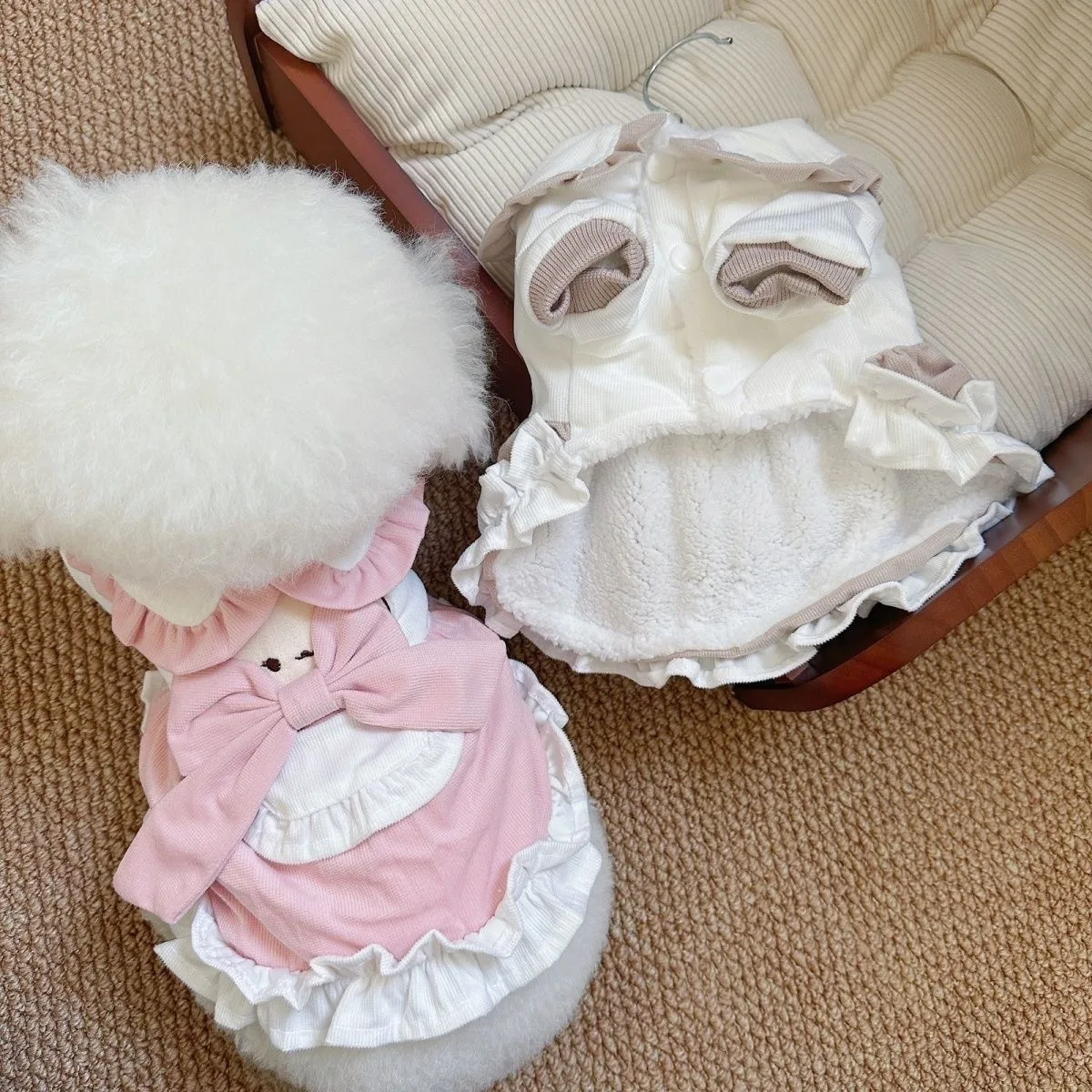 강아지보다 부드러운겨울 스커트 작은 몸매 요크 여름 가을 의상 테디 공주 스타..