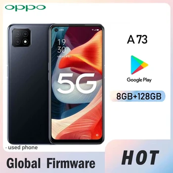 OPPO A73 smartPhone 5G Global firmware MTk Dimensity 720 2400x1080px 4030mAh camera 16MP+8MP good condition used phone
