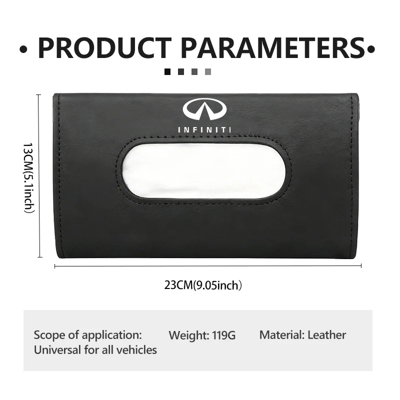 인피니티 FX35 Q30 G37 QX70 G35 QX50 QX60 QX80 QX30 JX35용 차량 티슈 박스, 햇빛 가리개, 시트 등받이 걸이형 티슈 케이스