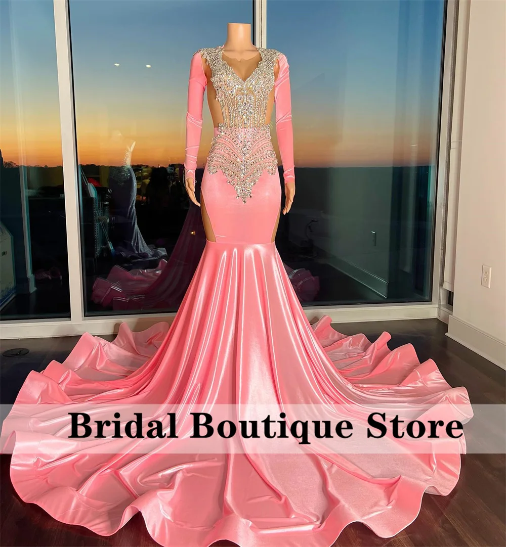 Sexy Pink Mermaid Prom Dress 2022 