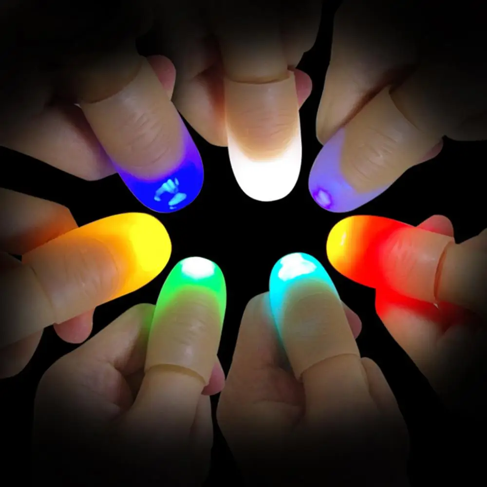 Licht Streich 2Pcs LED up Finger Thumb Tipps Kuso Magie Party Trick  Requisiten Kinder Spielzeug - AliExpress