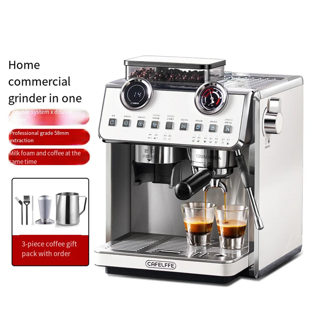 

2024 Double boiler Italian American full semi-automatic coffee machine Small household milk foam machine grinding machine