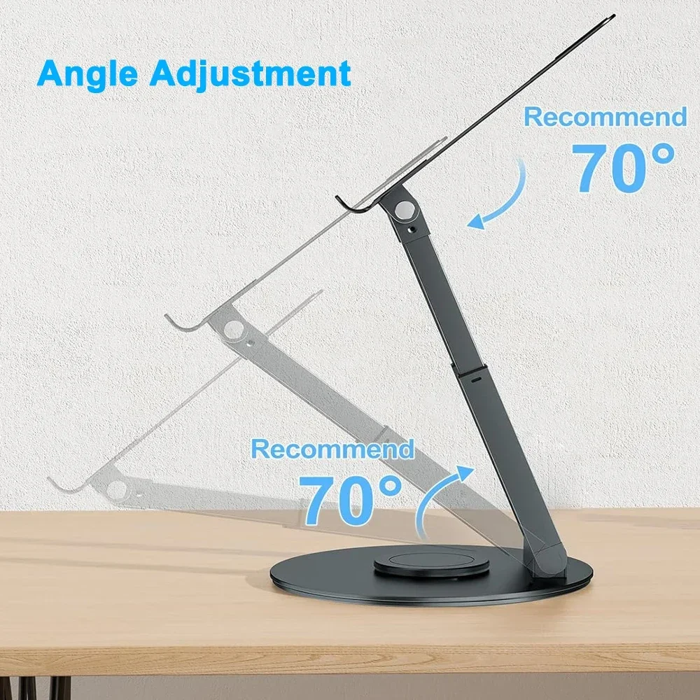 Soporte Laptop Stand for Desk with 360&deg; Swivel Base Height Adjustable Portable Riser Holder for MacBook Pro 10-17inch Laptop