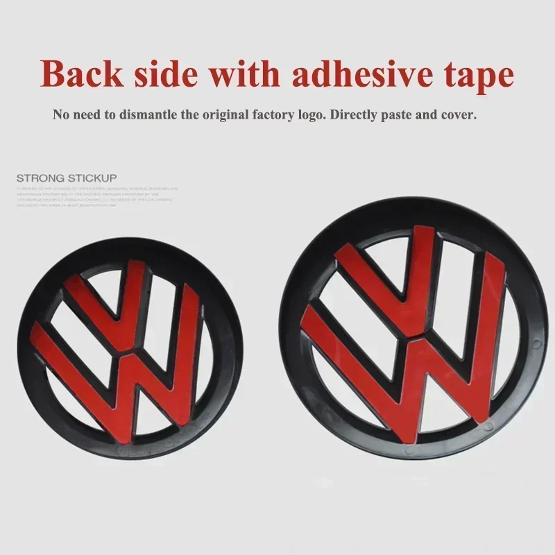 폭스바겐 VW 골프 5 6 7 7.5 8 MK5 MK6 MK7 MK8 폴로 파사트 B8 시로코용 ABS 자동차 전면 그릴 엠블럼 리어 트렁크 배지 로고 2개