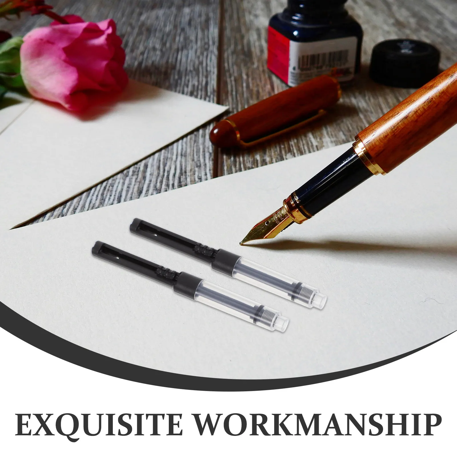 50개 펜 잉크 플런저 컨버터: 만년필용 리필 가능 잉크 컨버터 - 사무실 및 학교용 푸시풀 충전 도구 액세서리