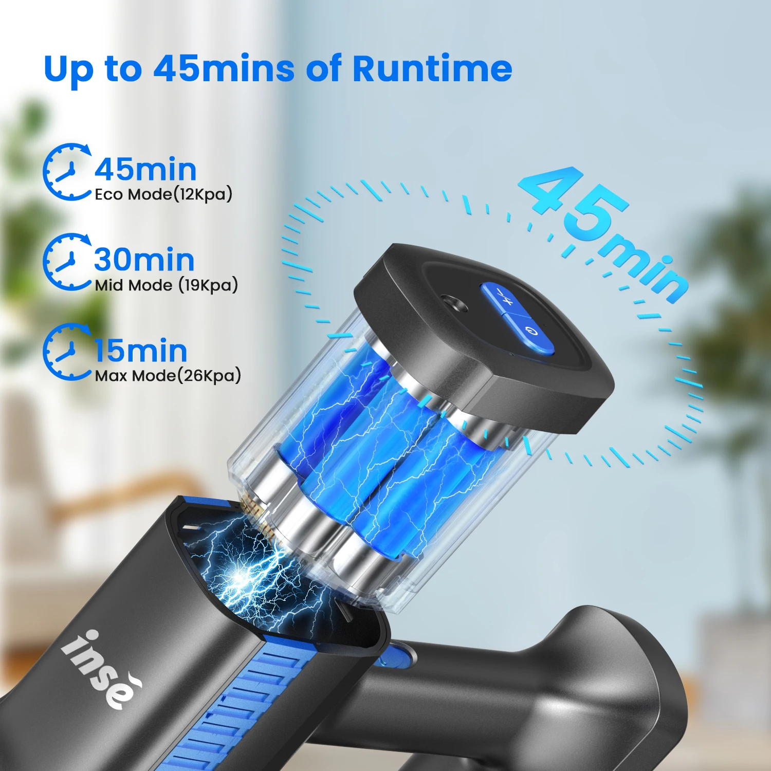 Aspirapolvere Senza Fili PINICO 25kPa, 40 Minuti, Batteria, Spazzola Anti-groviglio LED, Per Peli Animali, Viola