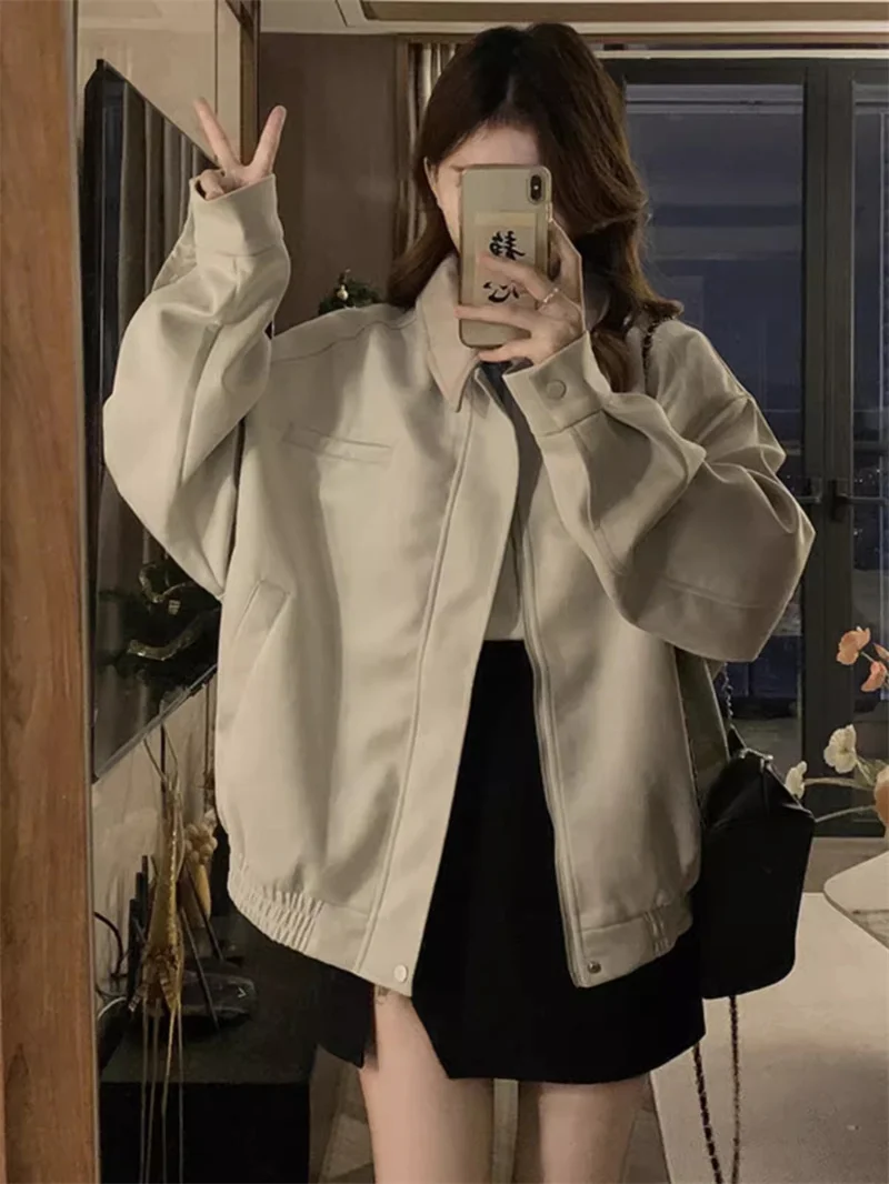 American Retro Baseball Jacket for Women's 2024 Spring and Autumn New Versatile Japanese High Street Suede Jacket Trendy Brand S