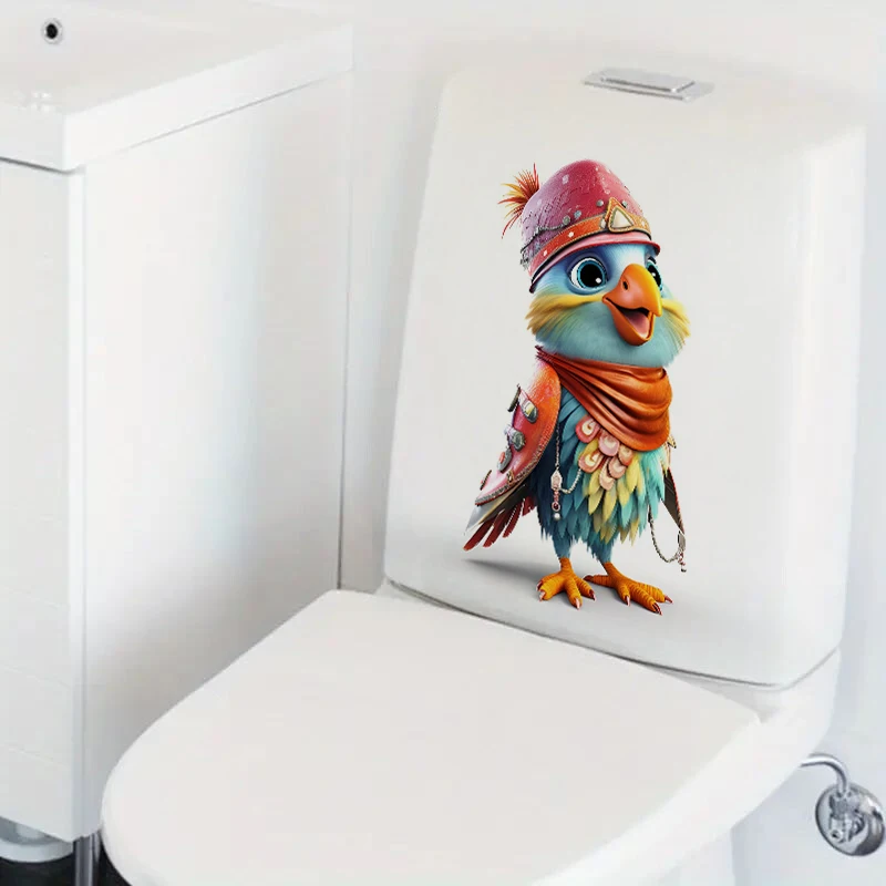 Funny Cartoon Chicken Self-Adhesive Wall Decal Removable Reusable PVC Sticker for Kitchen & Living Room Decor