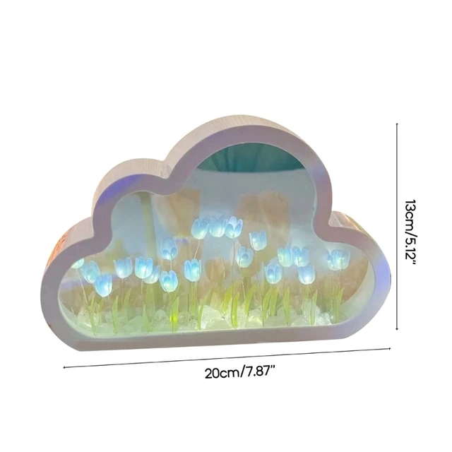 Diy Cloud Tulips Éjszakai Könnyű Dekoratív Kézműves Születésnapi Ünnep Újév - Image 6