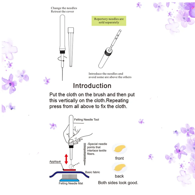 Wool Felt Needles Set With 5 Replaceable Needles Embroidery Craft Sewing Tools Single Felting Pen Set Felting Tools
