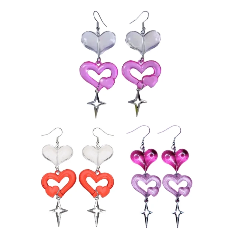 

Висячие серьги с крестом, винтажные акриловые серьги, ювелирные изделия, аксессуар Y2k Egirl