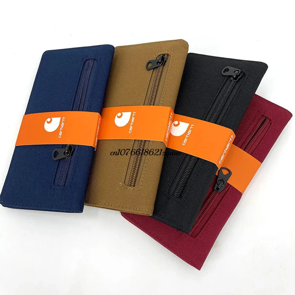 Carhartt Wip 유니섹스 트렌디 브랜드 지갑, 긴 캔버스 학생, 청년 트렌드 개성 지갑, 남녀공용