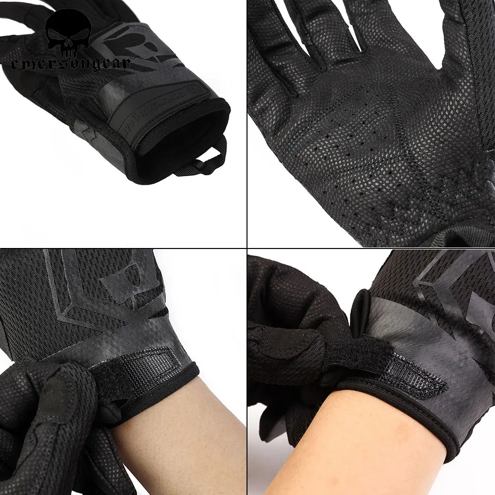 Emersongear Light Tactical Full Finger Men Gloves Touch Screen Airsoft Outdoor Climbing Riding Combat Breathable Gloves