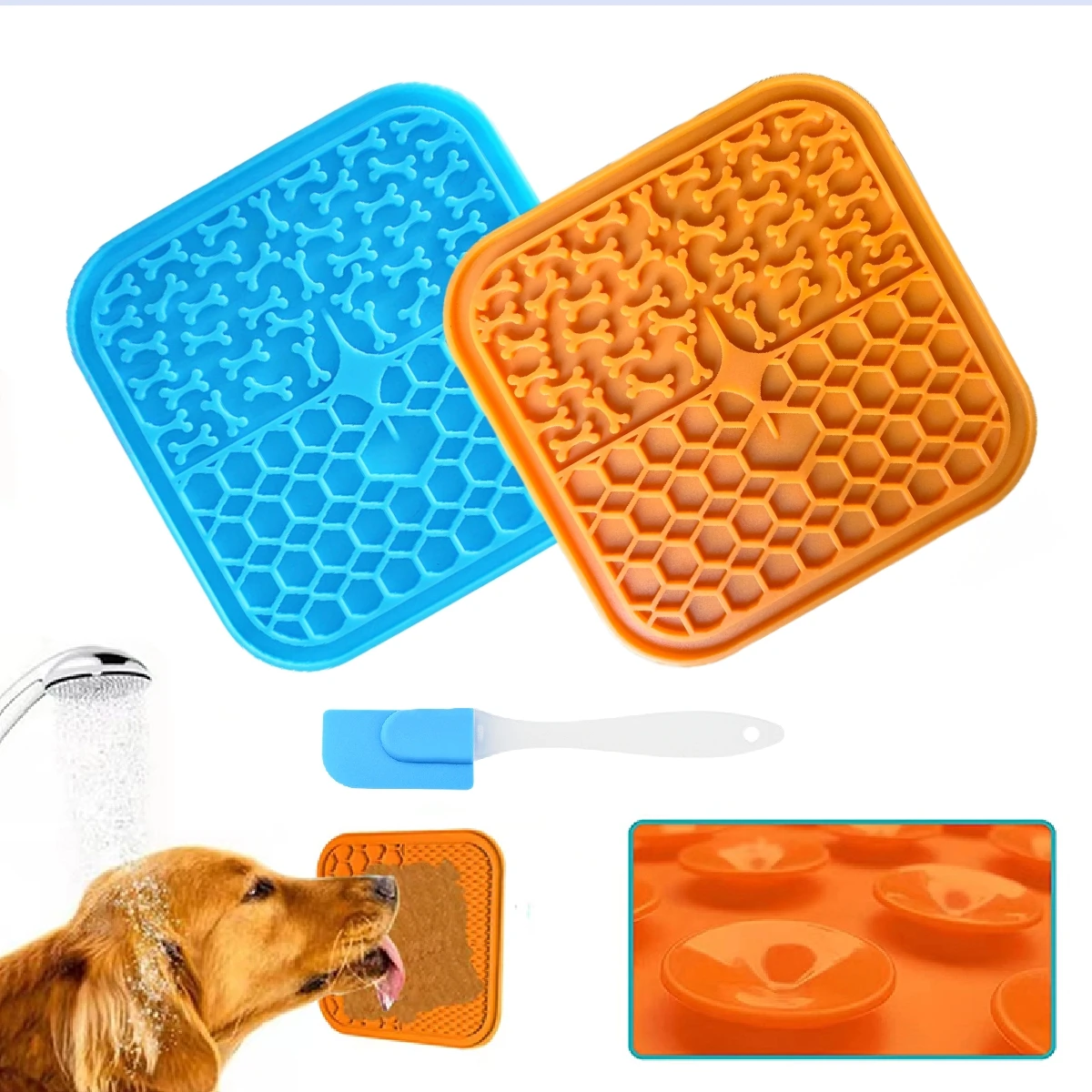 Pet Lick Silicone Mat Cat Dog Slow Eating Food Plate Dog Bathing Distraction Butter Dog Sucker Food Training Dog Feeder Supplies