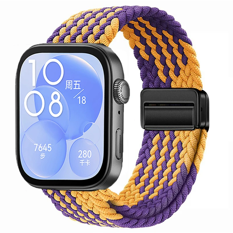 Breathable Magnetic Adjustable Woven Nylon Watch Strap Replacement Band
