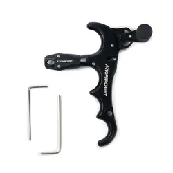 Toparchery Adjustable 360° Thumb Release Archery Aid in Aluminum Alloy (Black)