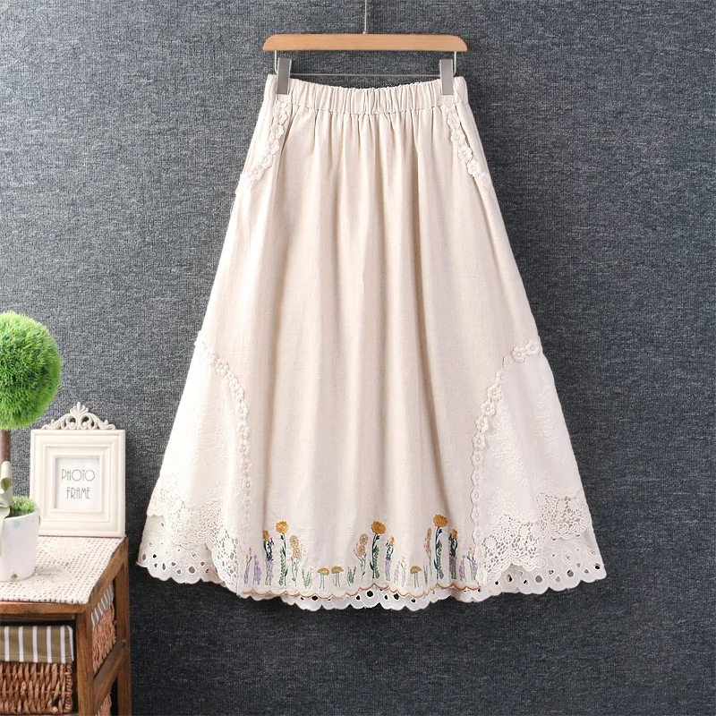 Falda Pantalón de Lino y Algodón con Bordes Raw – Estilo Boho Natural